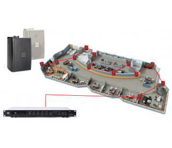 Акустическая система для офиса 12 настенных динамиков BOSCH